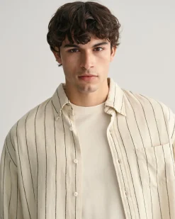Relaxed Fit Slub Striped Shirt