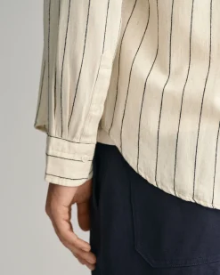 Relaxed Fit Slub Striped Shirt
