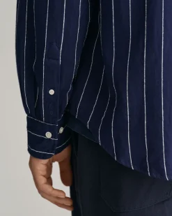 Relaxed Fit Slub Striped Shirt