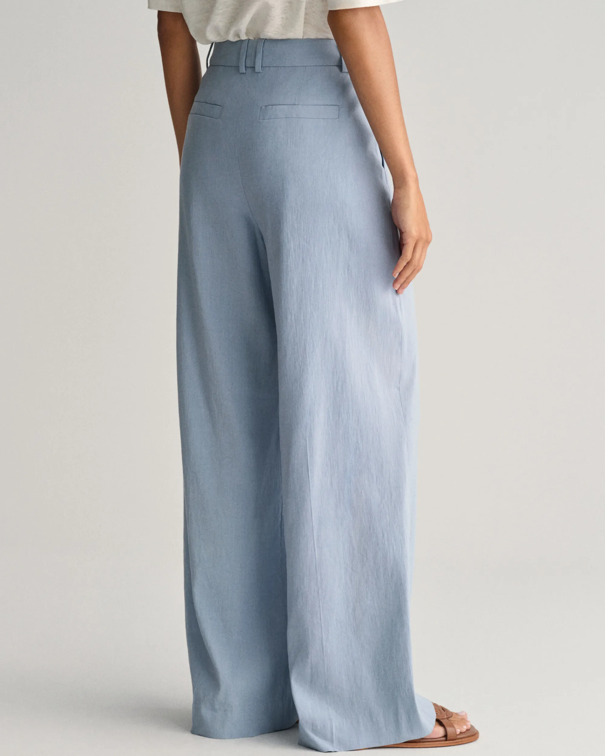 Relaxed Fit Stretch Linen Tailored Pants