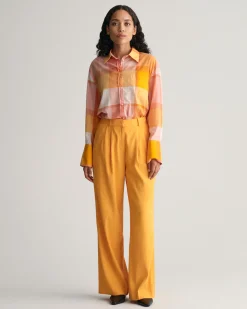 Relaxed Fit Stretch Linen Tailored Pants