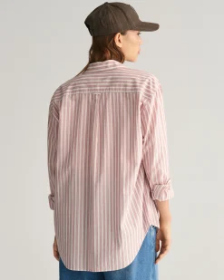 Relaxed Fit Striped Cotton Poplin Shirt