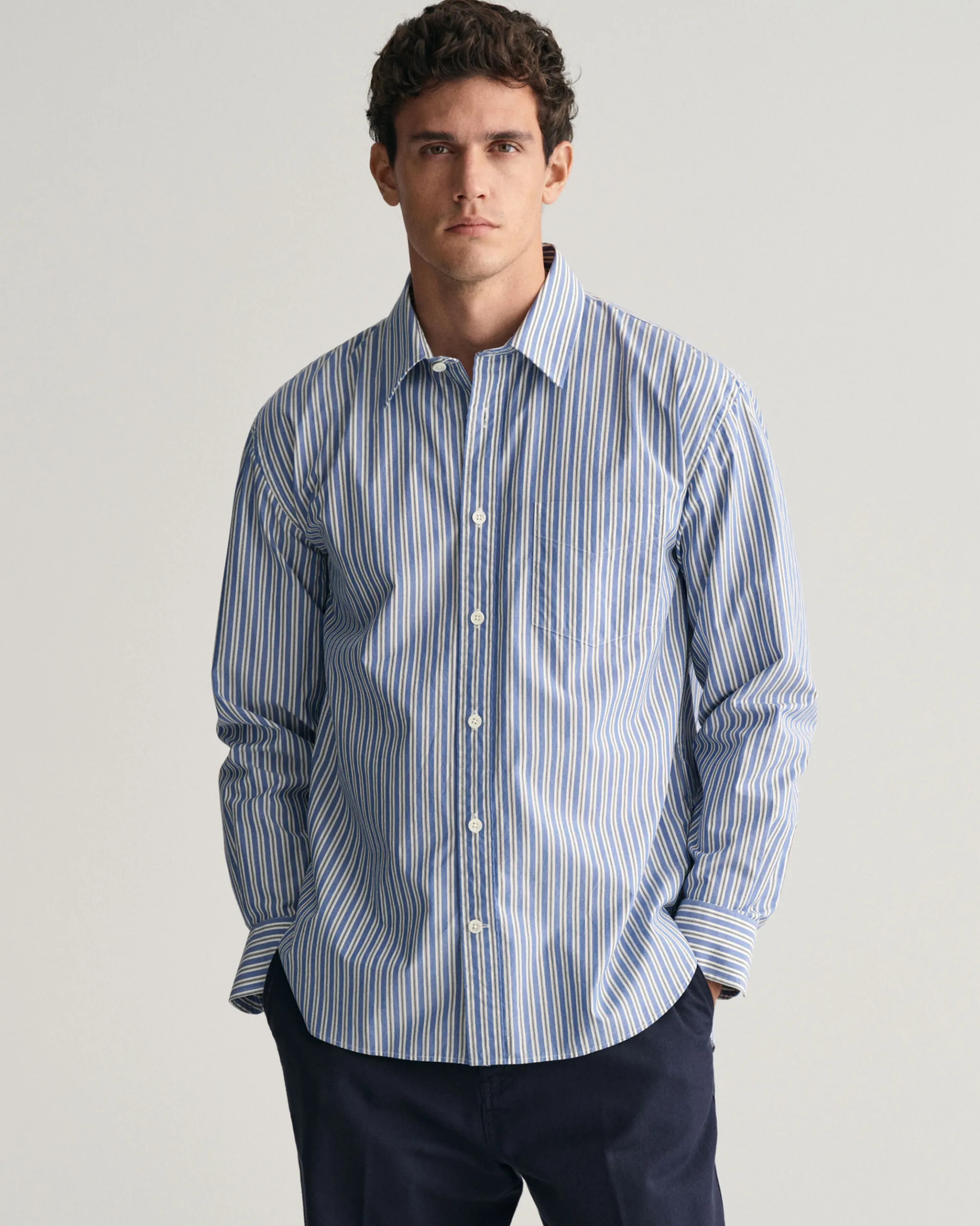 Relaxed Fit Striped Heritage Poplin Shirt