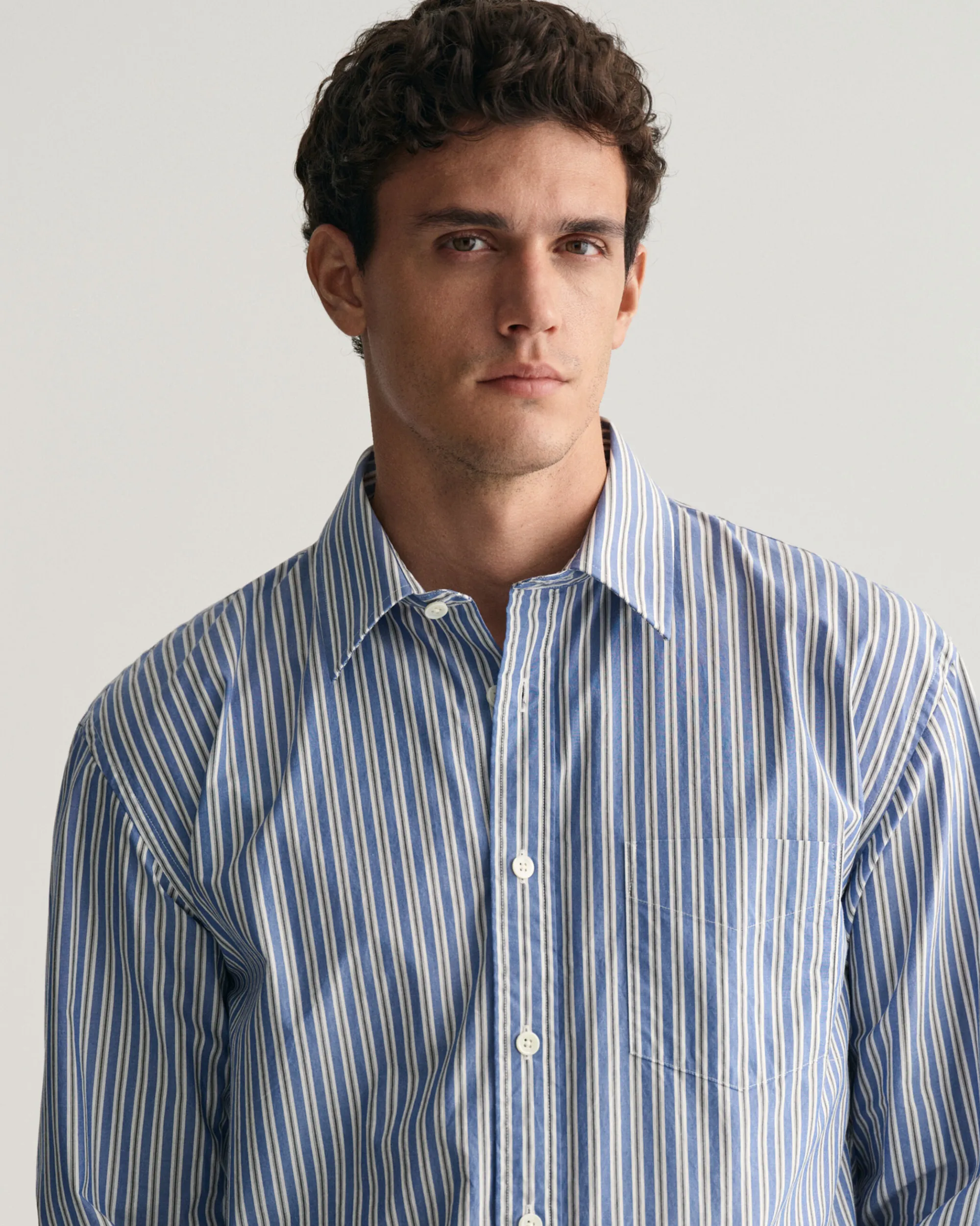 Relaxed Fit Striped Heritage Poplin Shirt