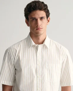 Relaxed Fit Striped Heritage Poplin Short Sleeve Shirt