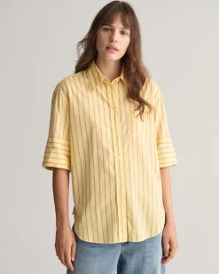Relaxed Fit Striped Luxury Oxford Short Sleeve Shirt