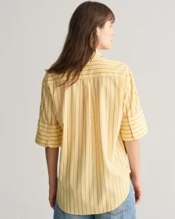 Relaxed Fit Striped Luxury Oxford Short Sleeve Shirt