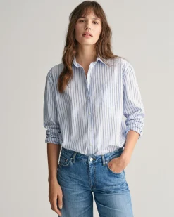 Relaxed Fit Striped Poplin Shirt