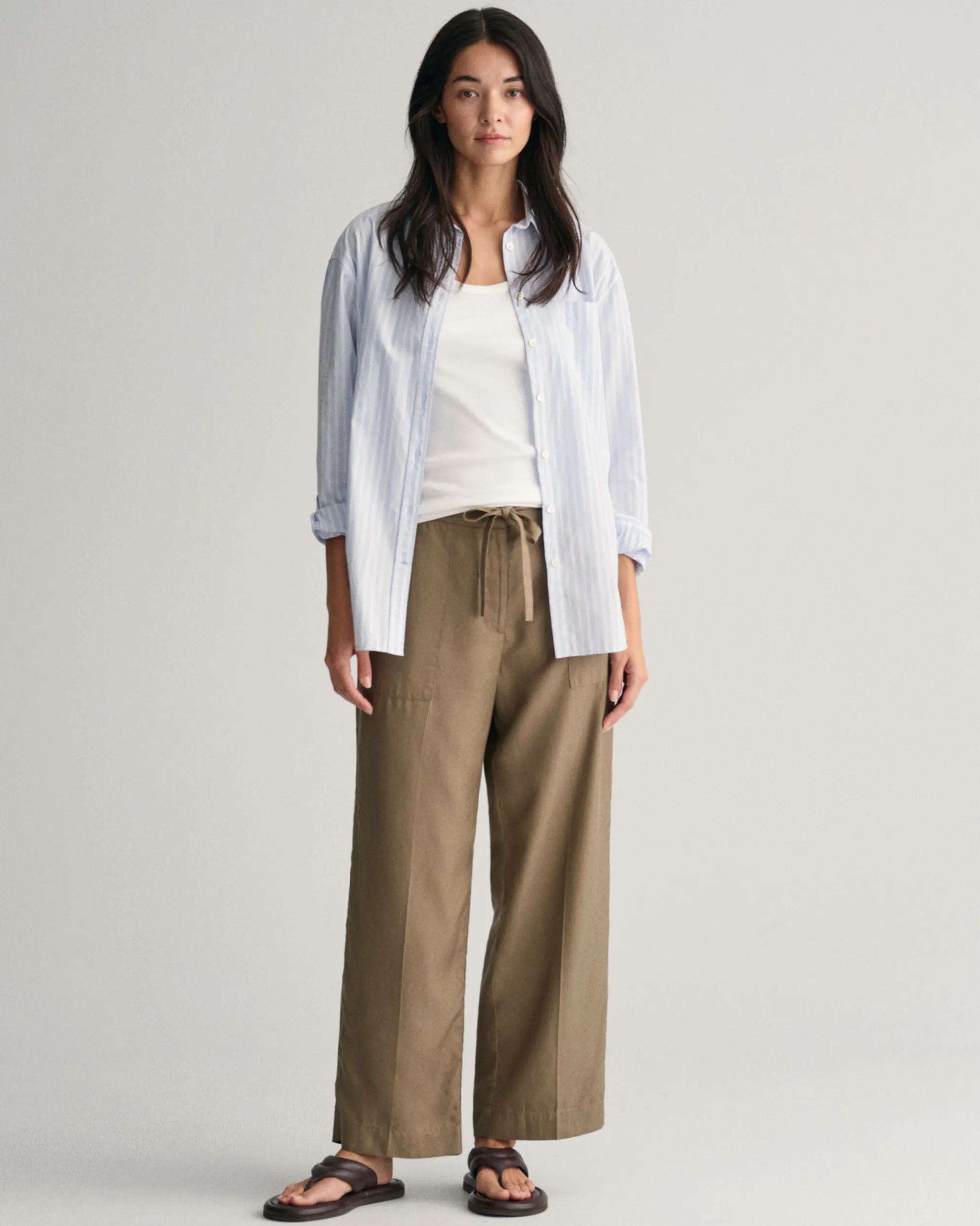 Relaxed Fit Tie Waist Pants