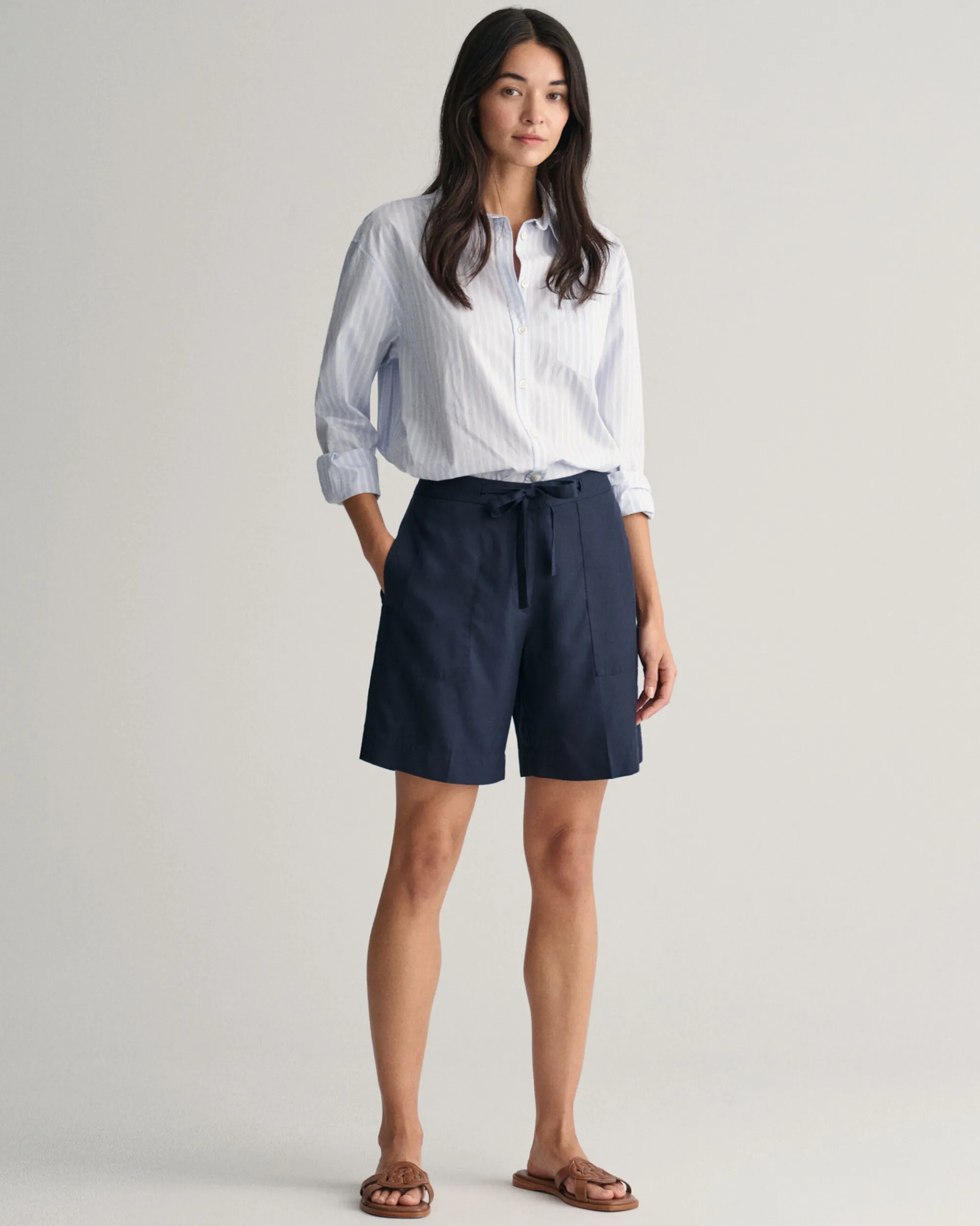 Relaxed Fit Tie Waist Shorts