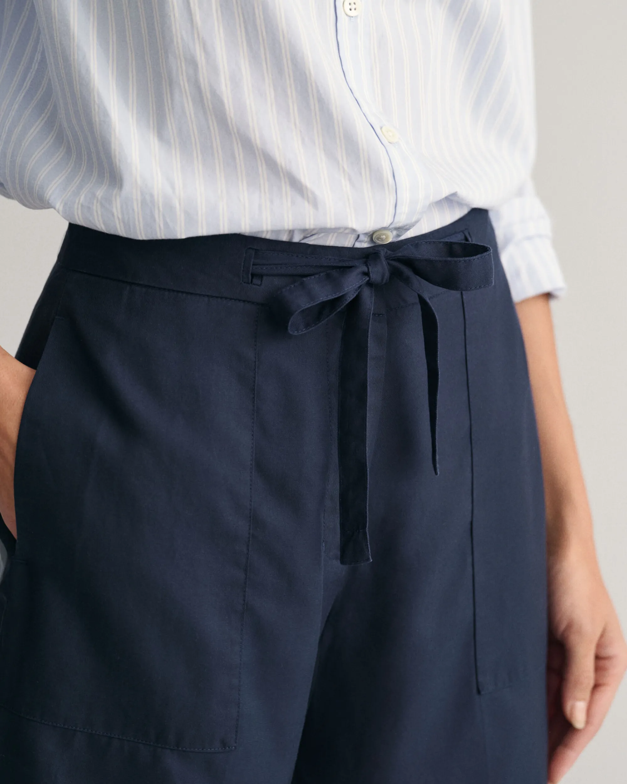 Relaxed Fit Tie Waist Shorts