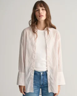 Relaxed Fit Wide Cuff Striped Shirt