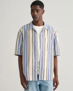 Relaxed Fit Wide Striped Short Sleeve Shirt