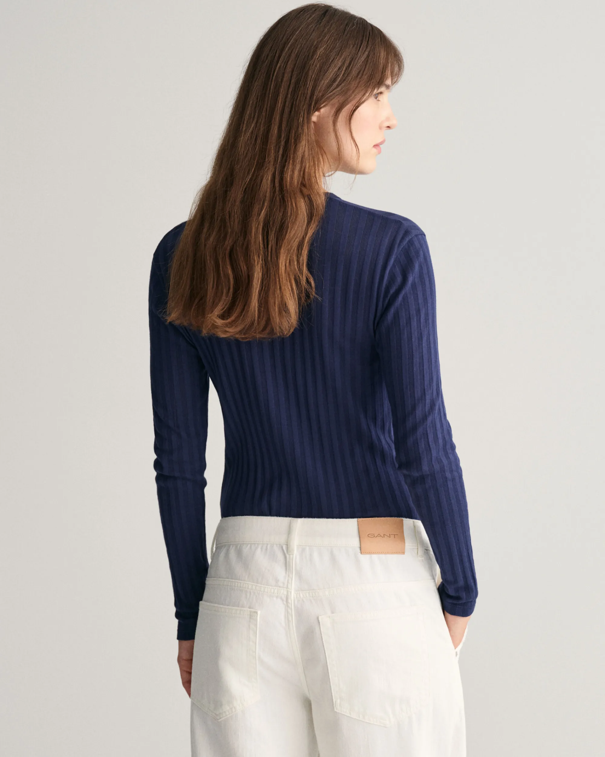 Ribbed Long Sleeve Henley T-Shirt