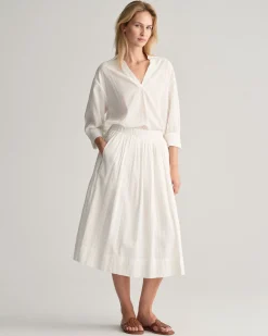 Seersucker Striped Pull-On Skirt