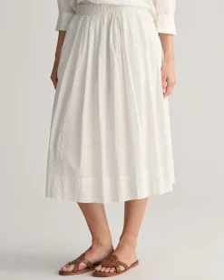 Seersucker Striped Pull-On Skirt