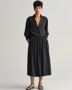 Seersucker Striped Pull-On Skirt