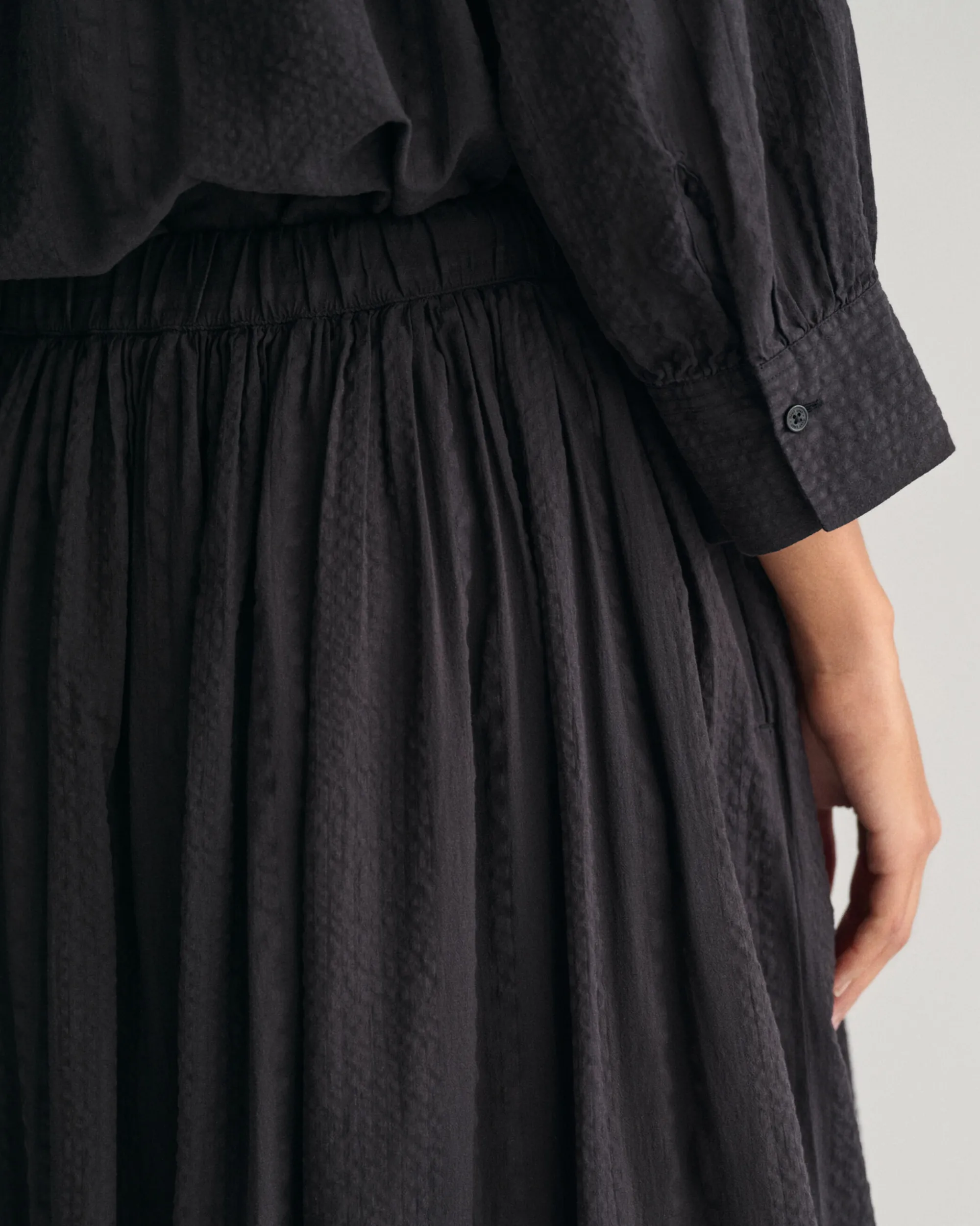 Seersucker Striped Pull-On Skirt