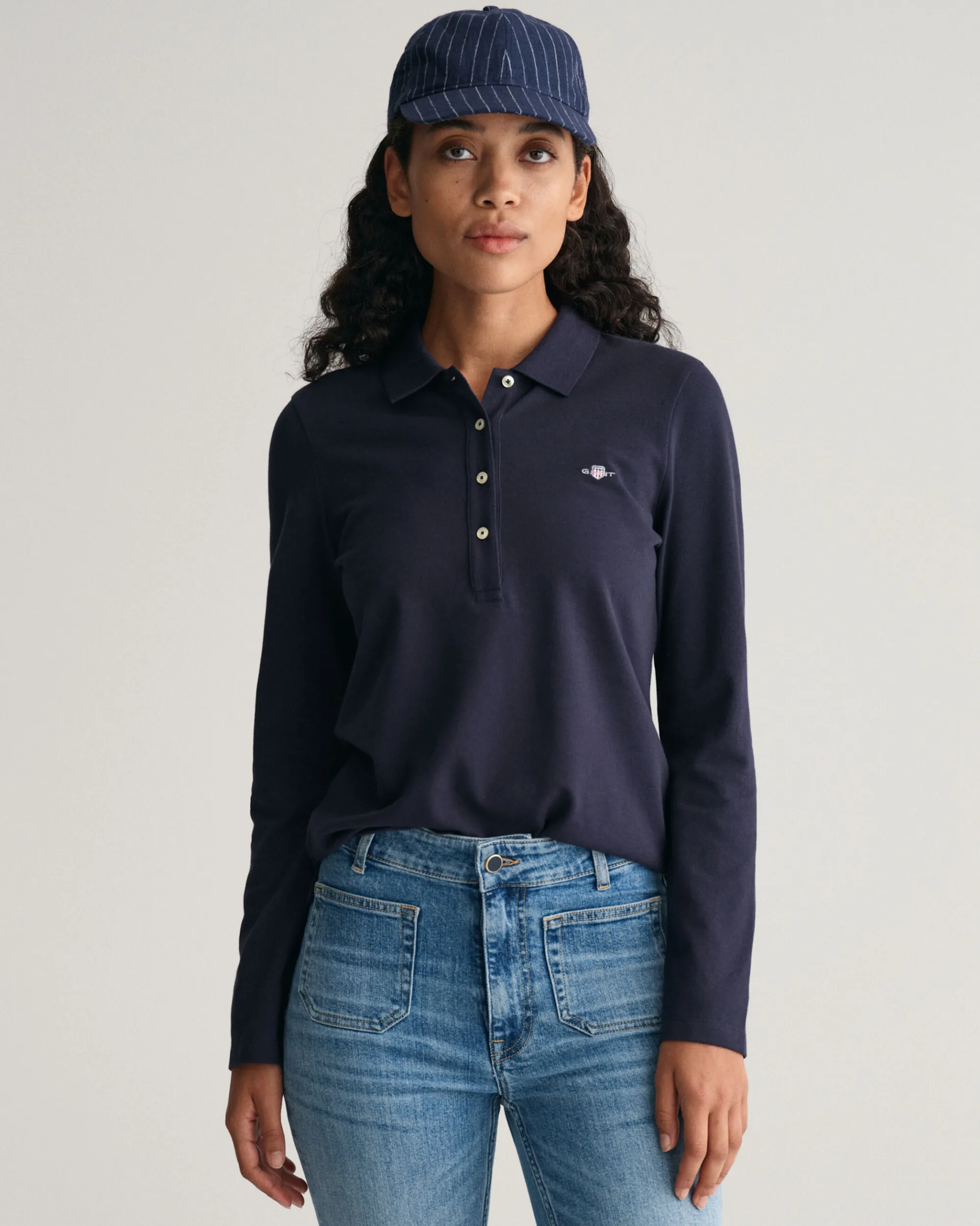 Shield Long Sleeve Piqué Polo Shirt