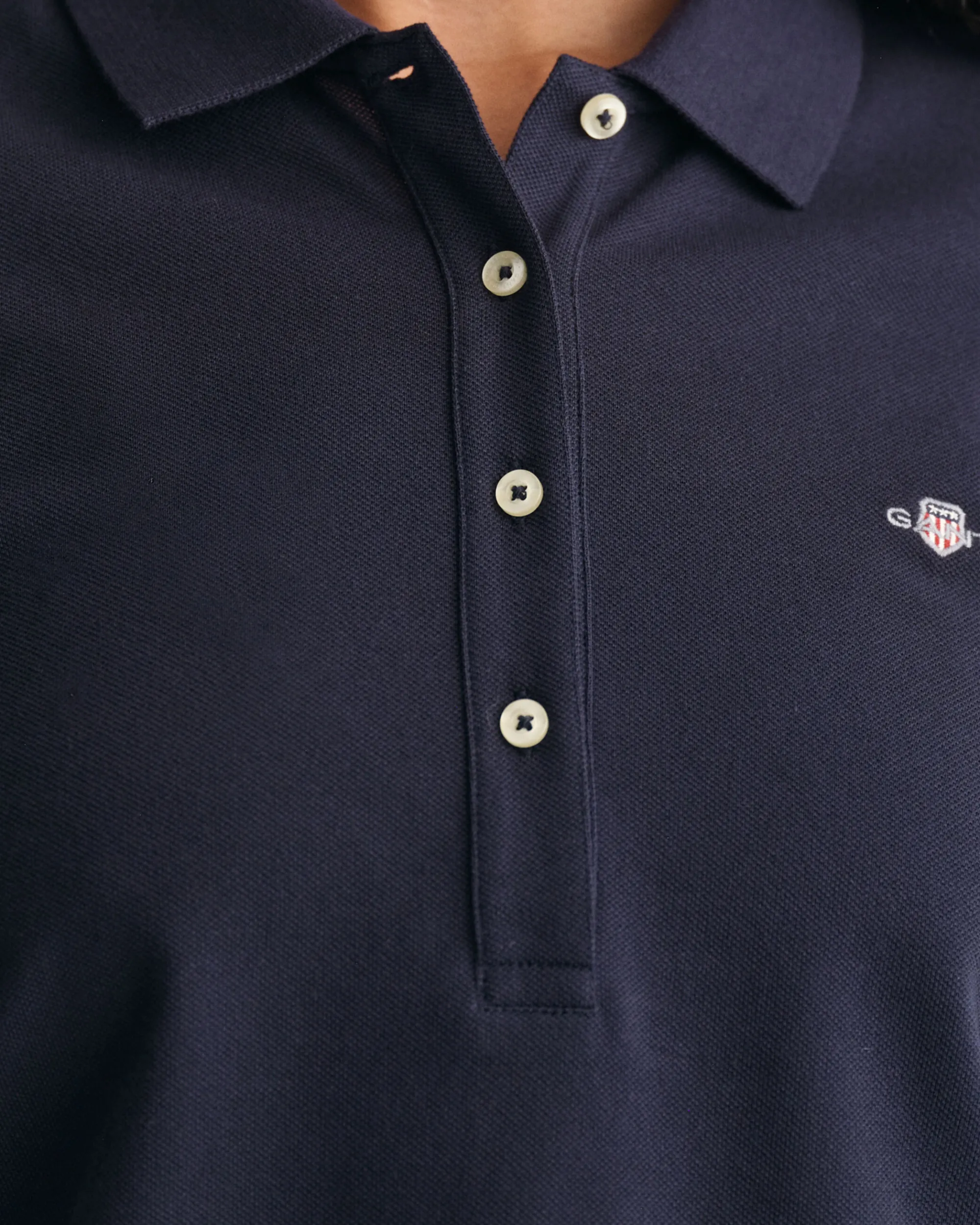Shield Long Sleeve Piqué Polo Shirt