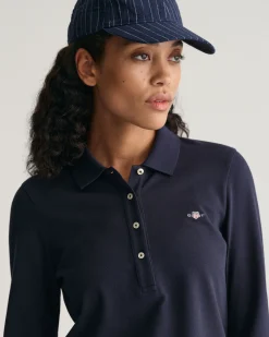 Shield Long Sleeve Piqué Polo Shirt