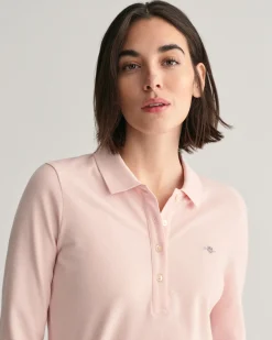Shield Long Sleeve Piqué Polo Shirt