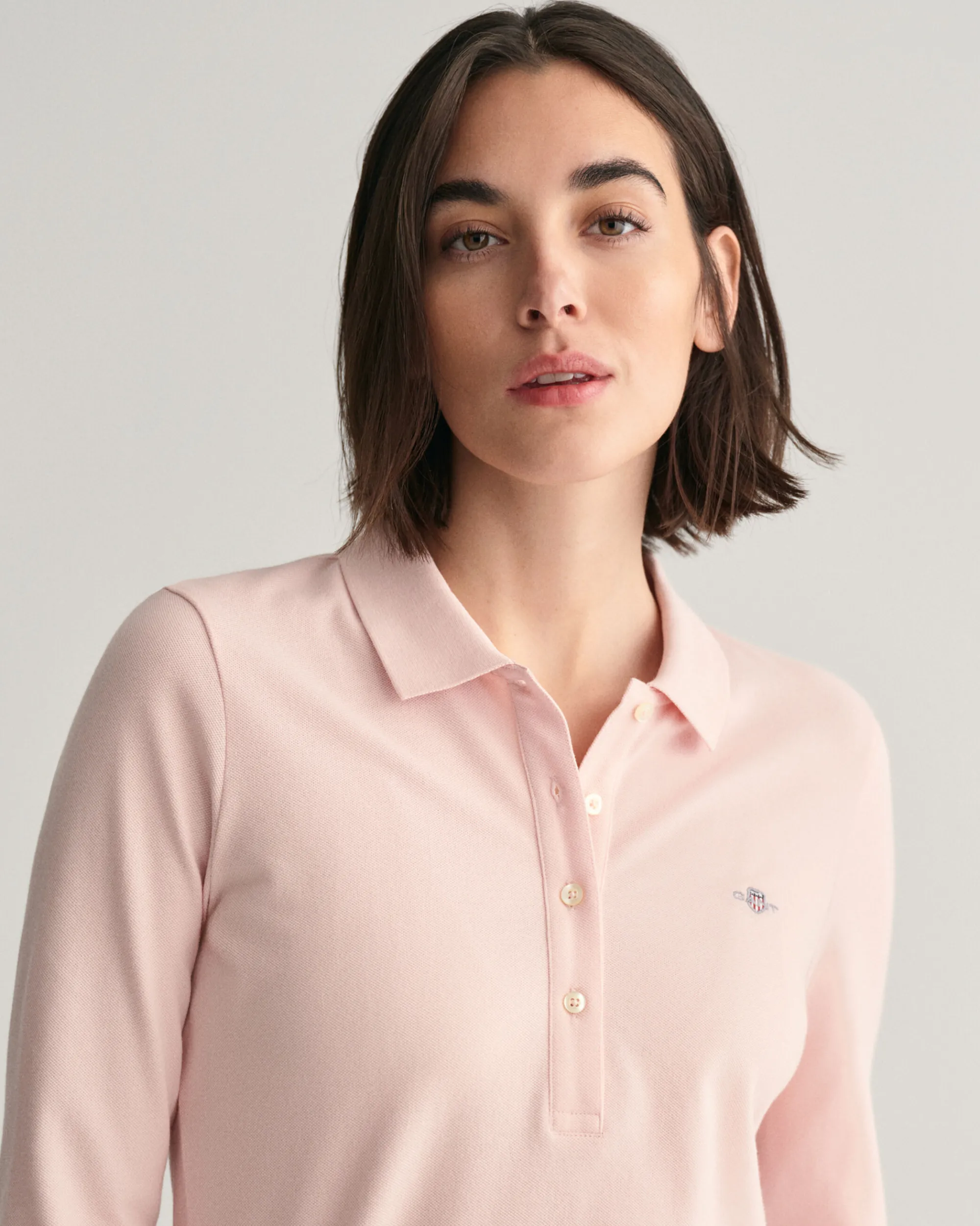 Shield Long Sleeve Piqué Polo Shirt