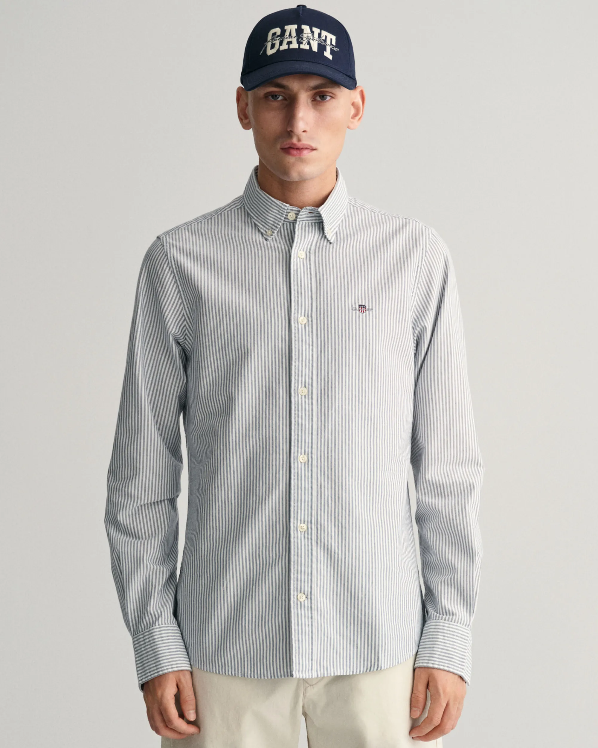 Slim Fit Banker Stripe Oxford Shirt