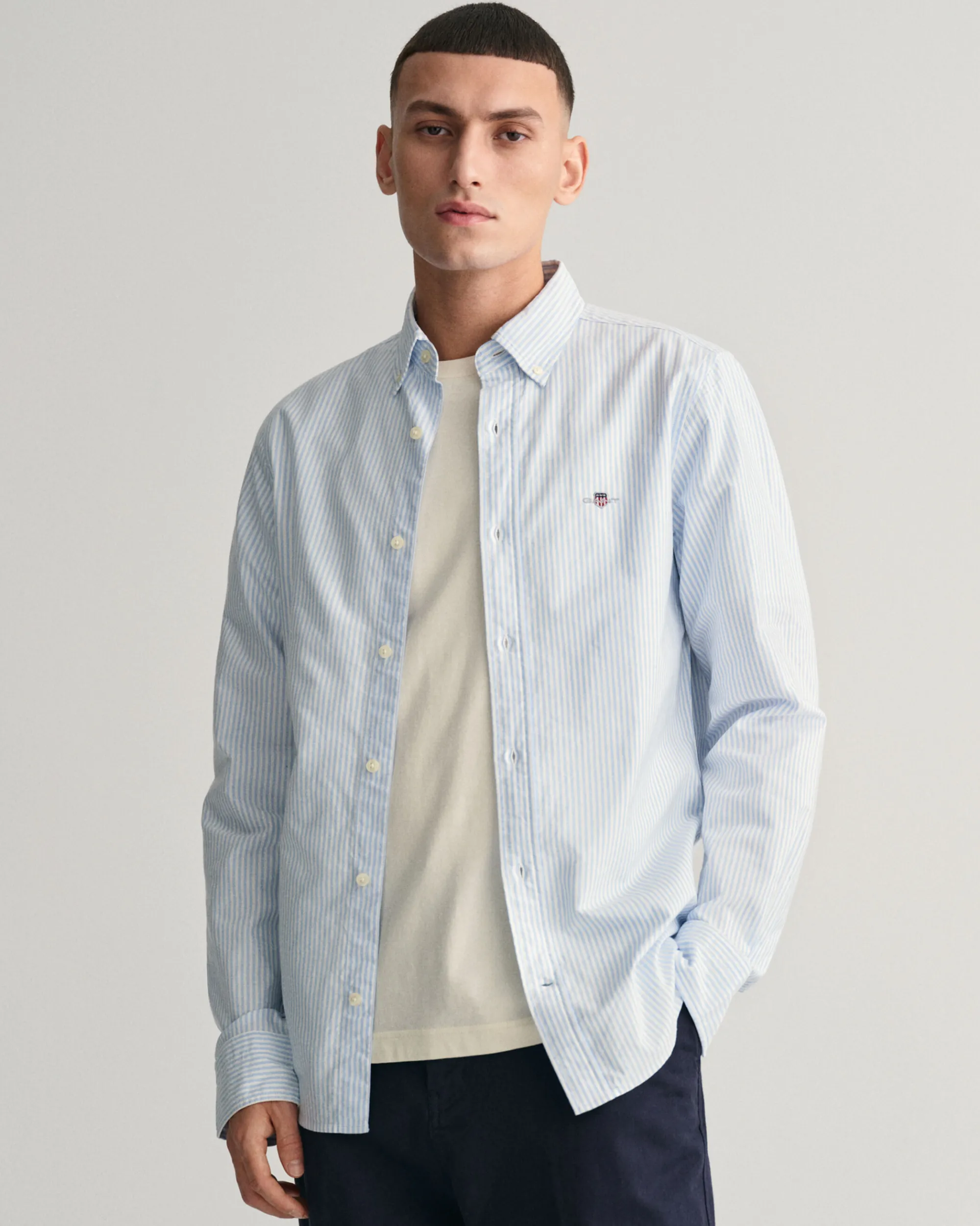 Slim Fit Banker Stripe Oxford Shirt