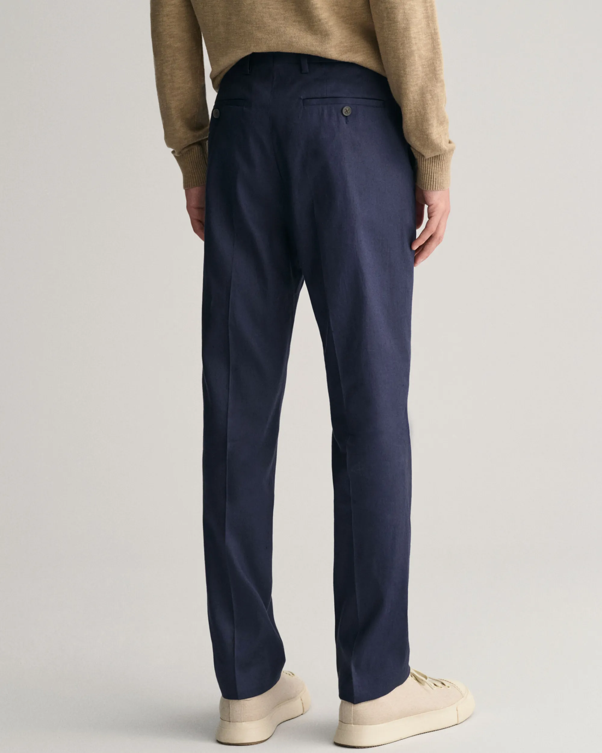 Slim Fit Cotton Linen Suit Pants