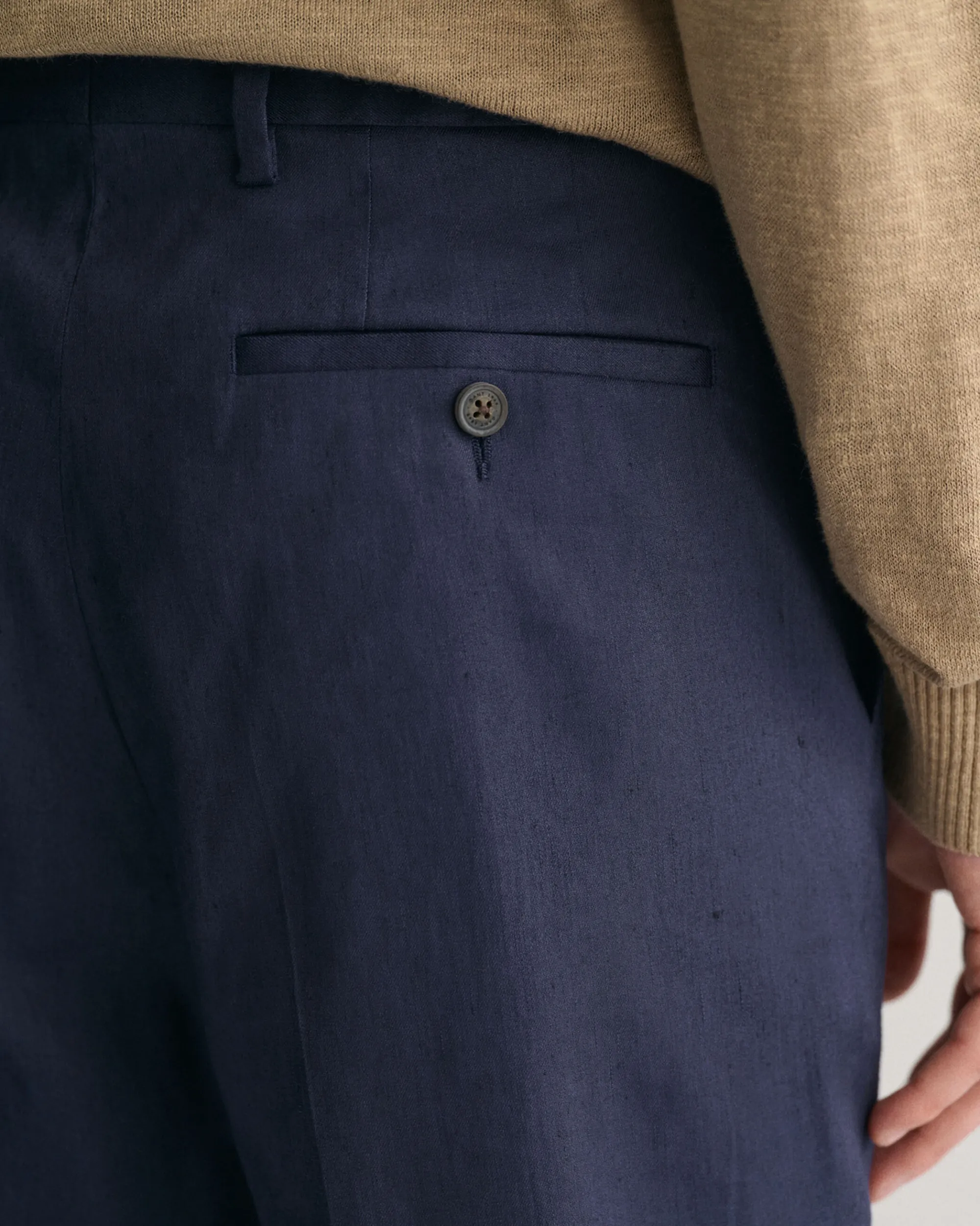 Slim Fit Cotton Linen Suit Pants