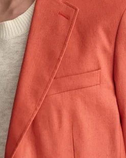 Slim Fit Cotton Linen Suit Blazer