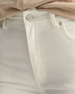 Slim Fit Cropped White Jeans