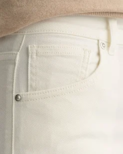 Slim Fit Cropped White Jeans
