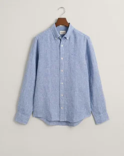 Slim Fit Houndstooth Linen Shirt