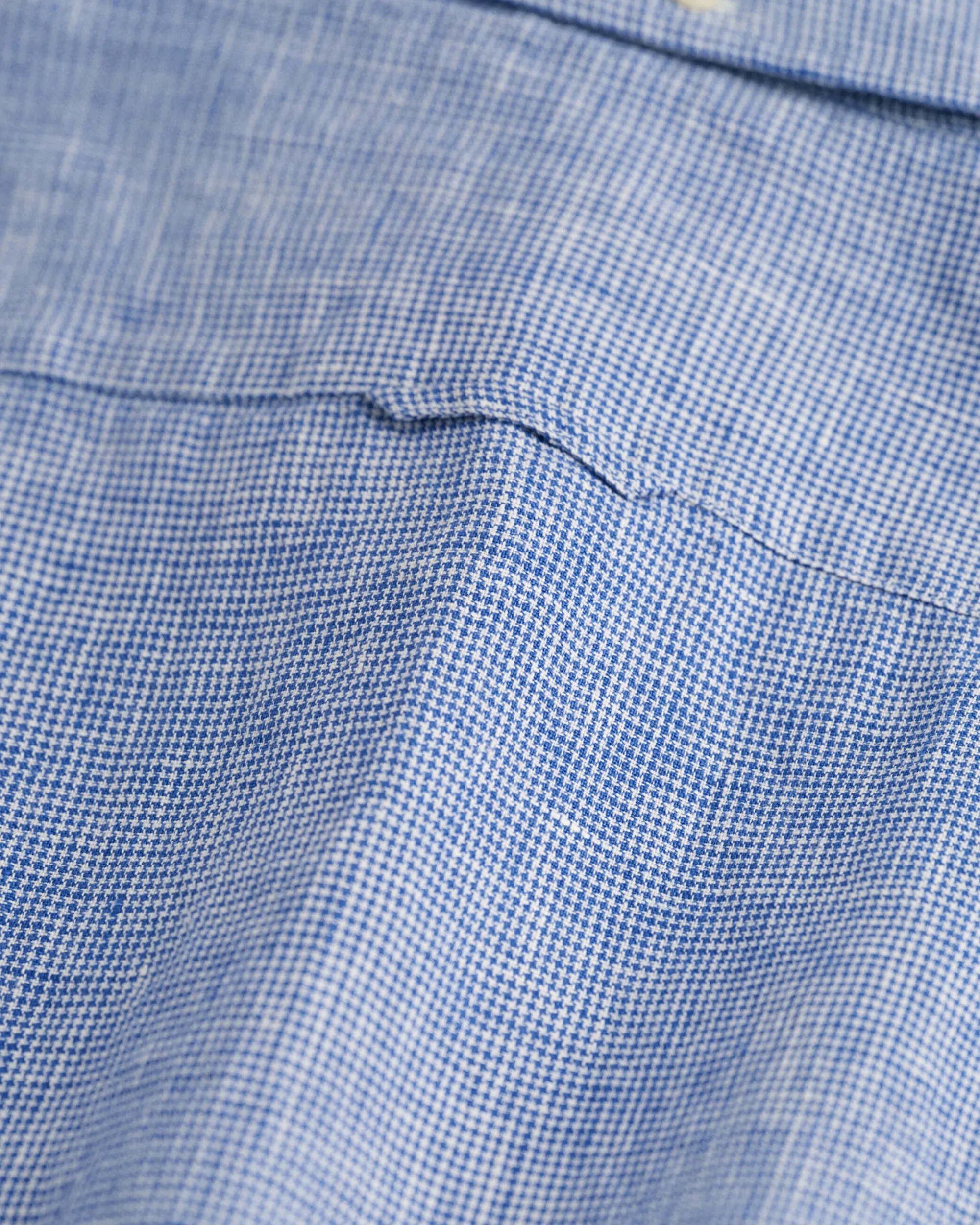 Slim Fit Houndstooth Linen Shirt