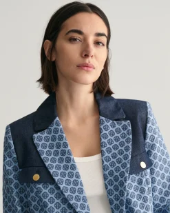 Slim Fit Monogram Jacquard Blazer