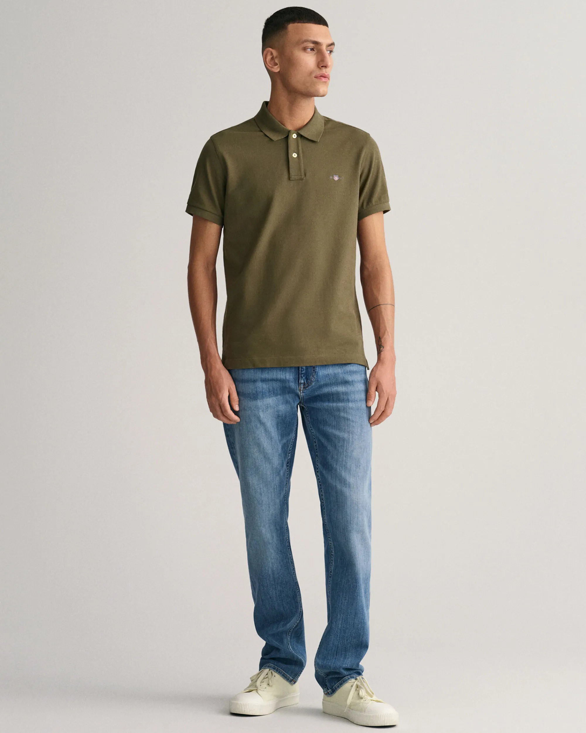 Slim Fit Shield Piqué Polo Shirt