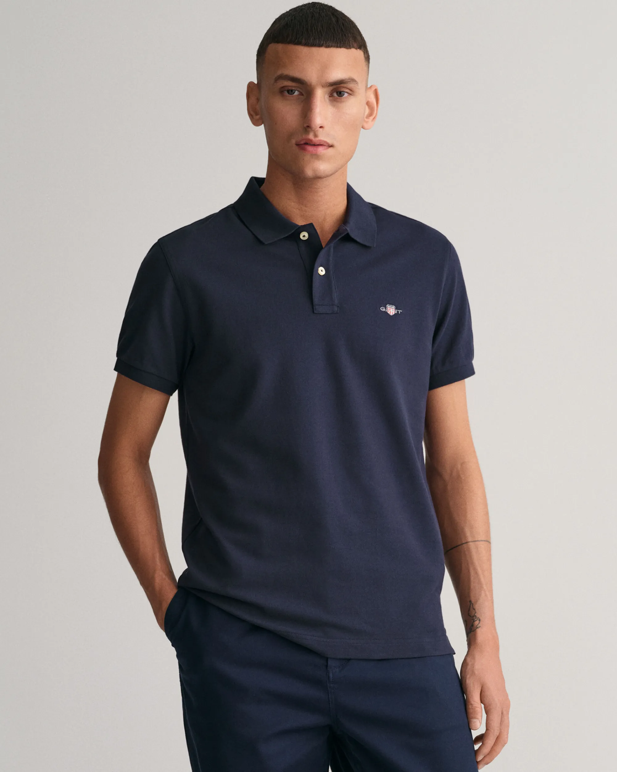 Slim Fit Shield Piqué Polo Shirt