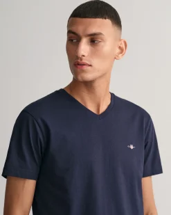 Slim Fit Shield V-Neck T-Shirt