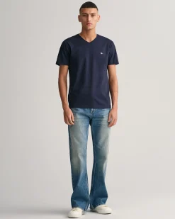 Slim Fit Shield V-Neck T-Shirt