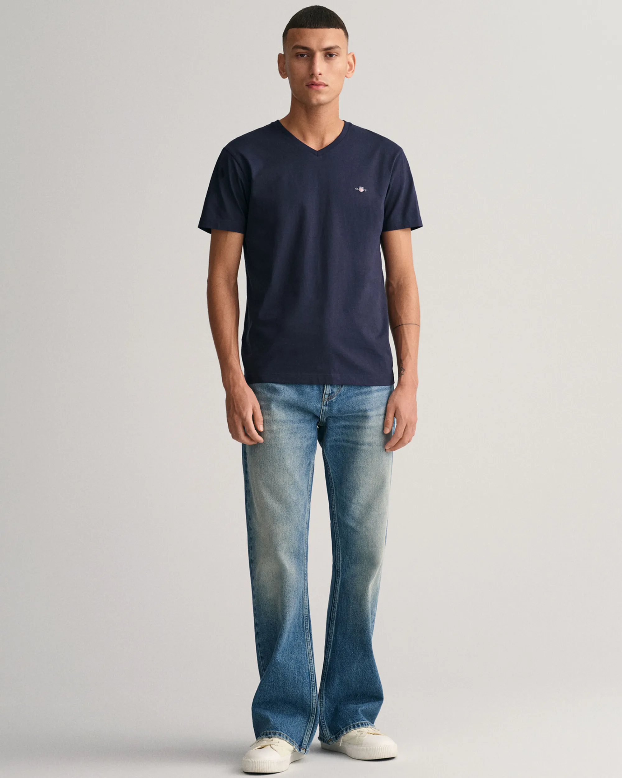 Slim Fit Shield V-Neck T-Shirt
