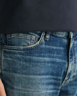 Slim Fit Vintage Wash Jeans