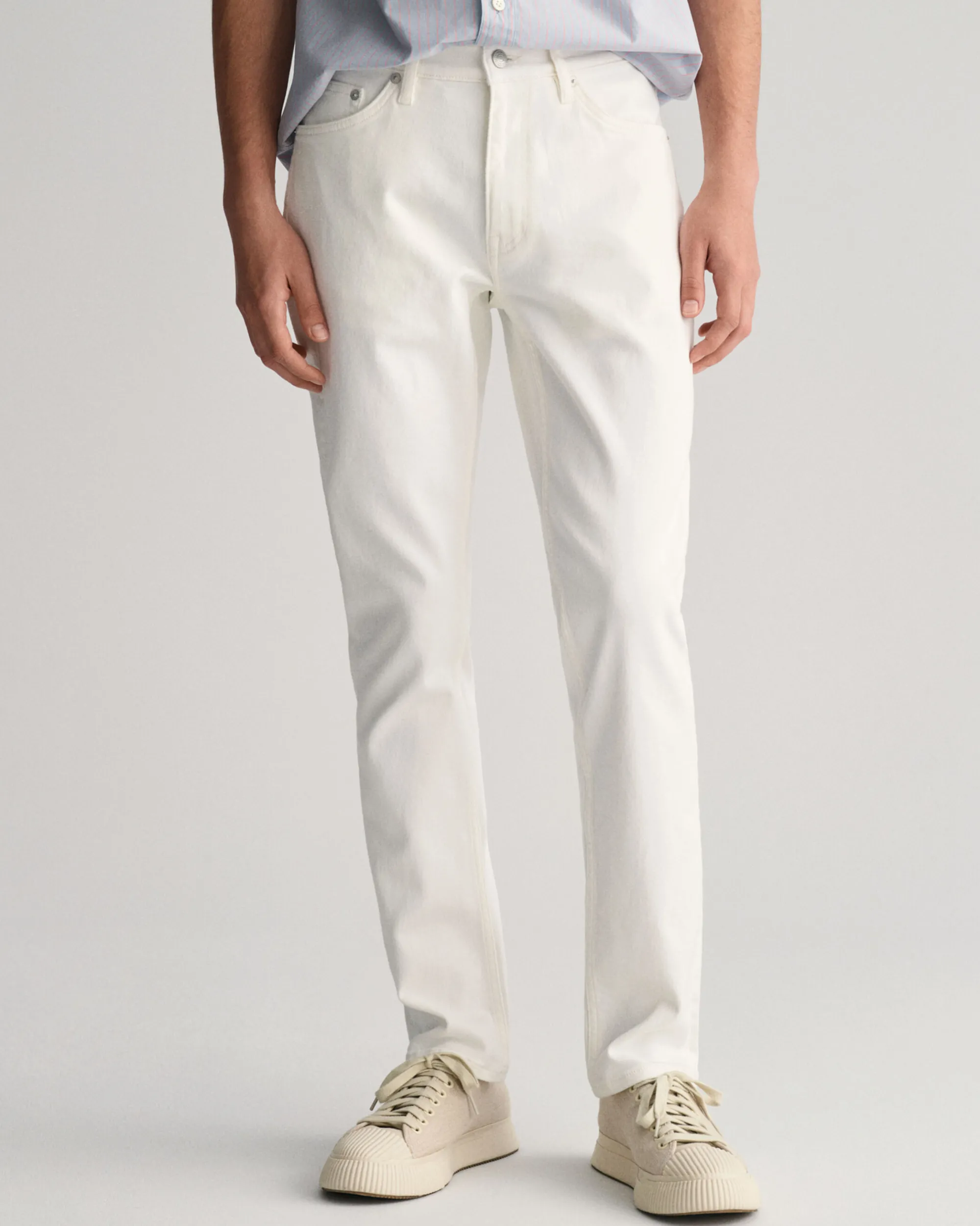 Slim Fit White Jeans