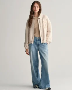 Stretch Cotton Cable Knit Crew Neck Sweater