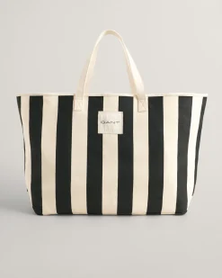 Striped Canvas Beach Bag