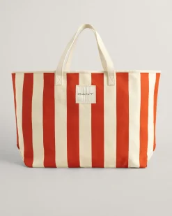 Striped Canvas Beach Bag