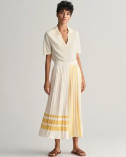 Striped Pleated Skirt