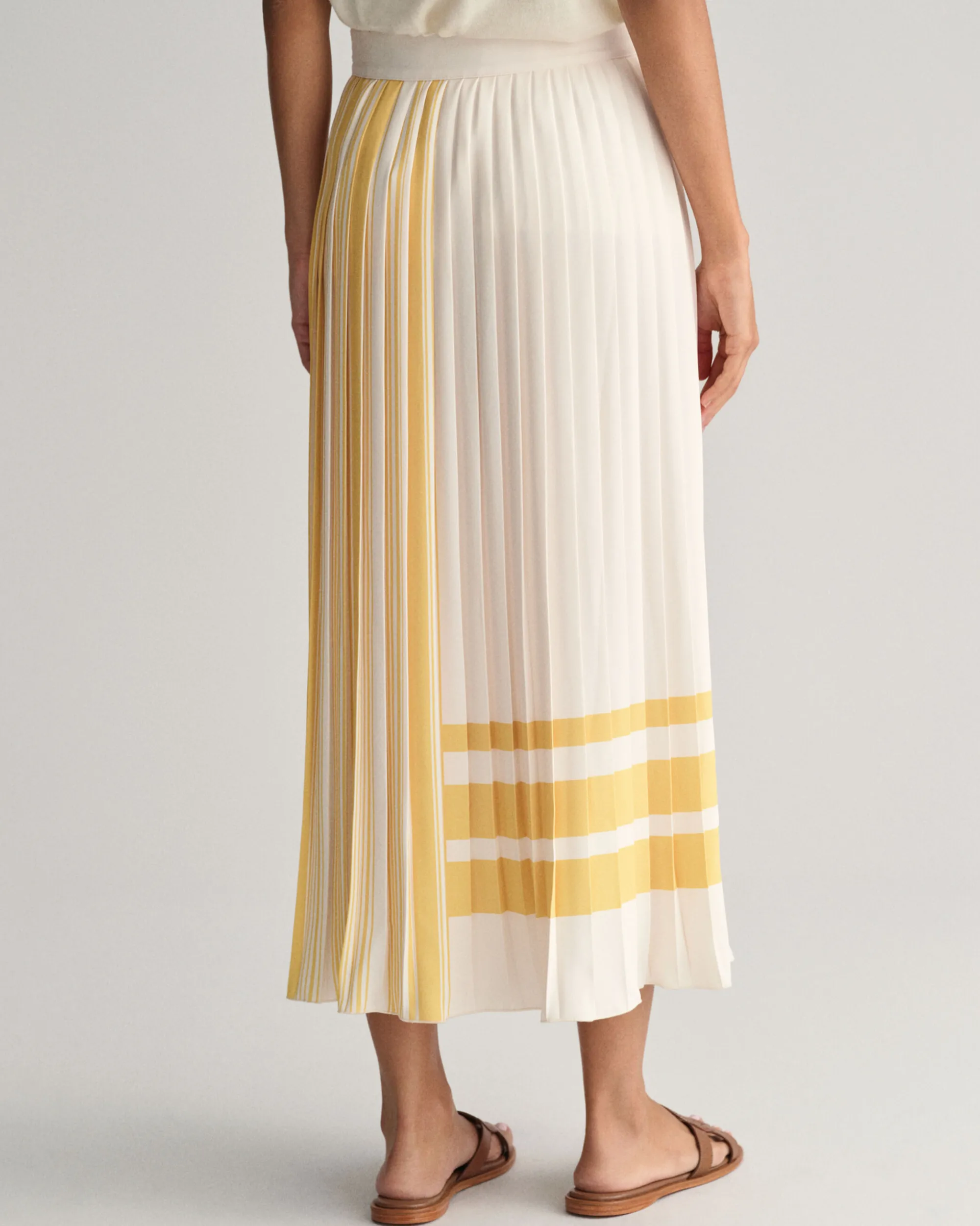 Striped Pleated Skirt