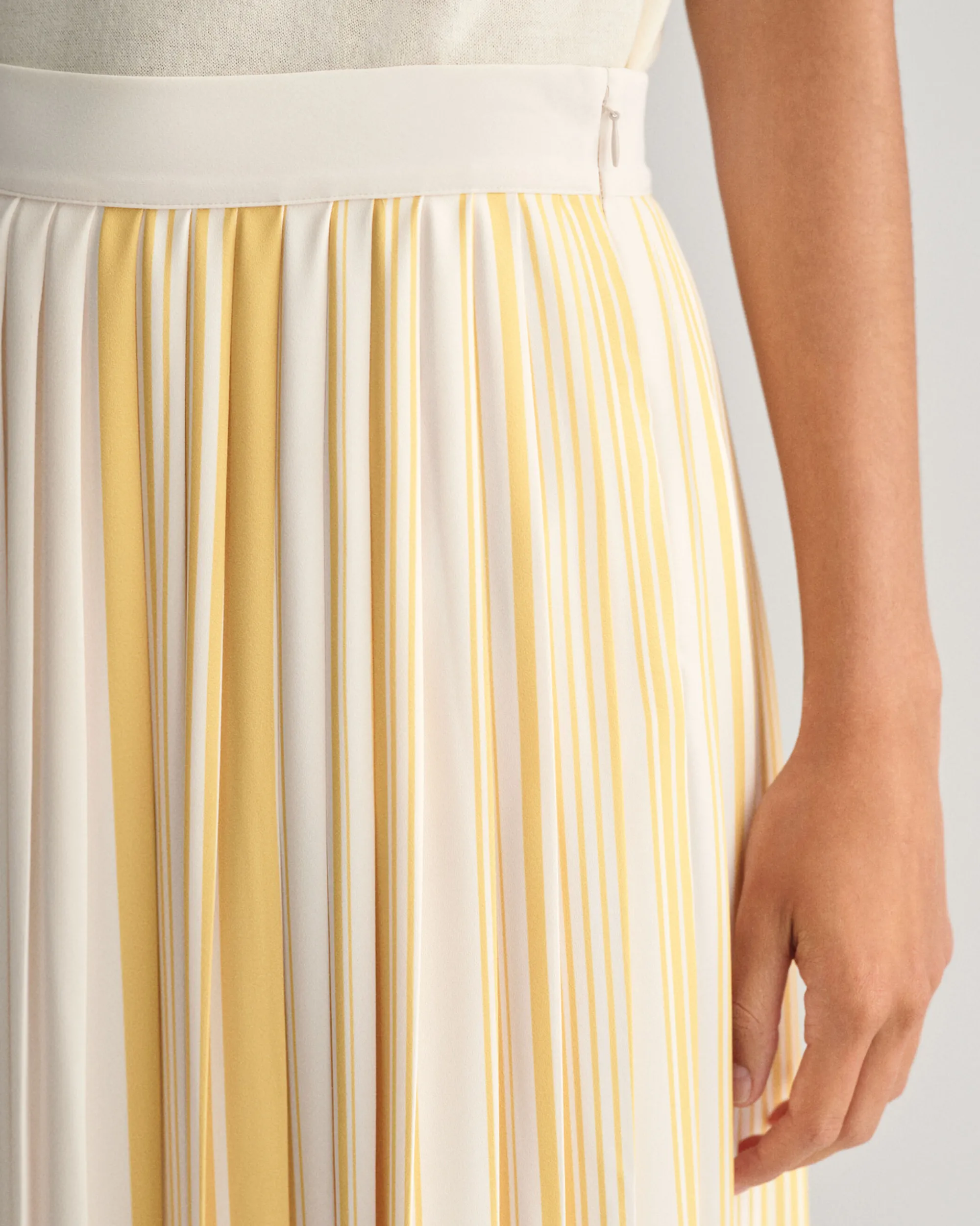 Striped Pleated Skirt